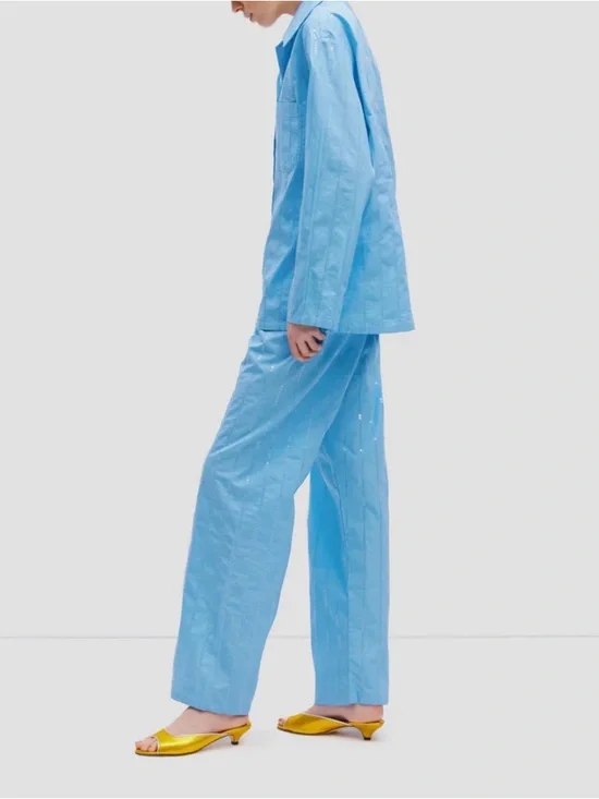 Sleeper Milky Way Pajama Set in Baby Blue Sequin | Size S | NWT - Picture 2 of 2